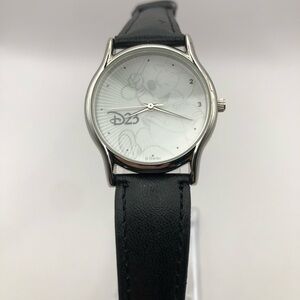 Disney Mickey Mouse Drum D23 Women’s Watch Black Band New Battery White Face
